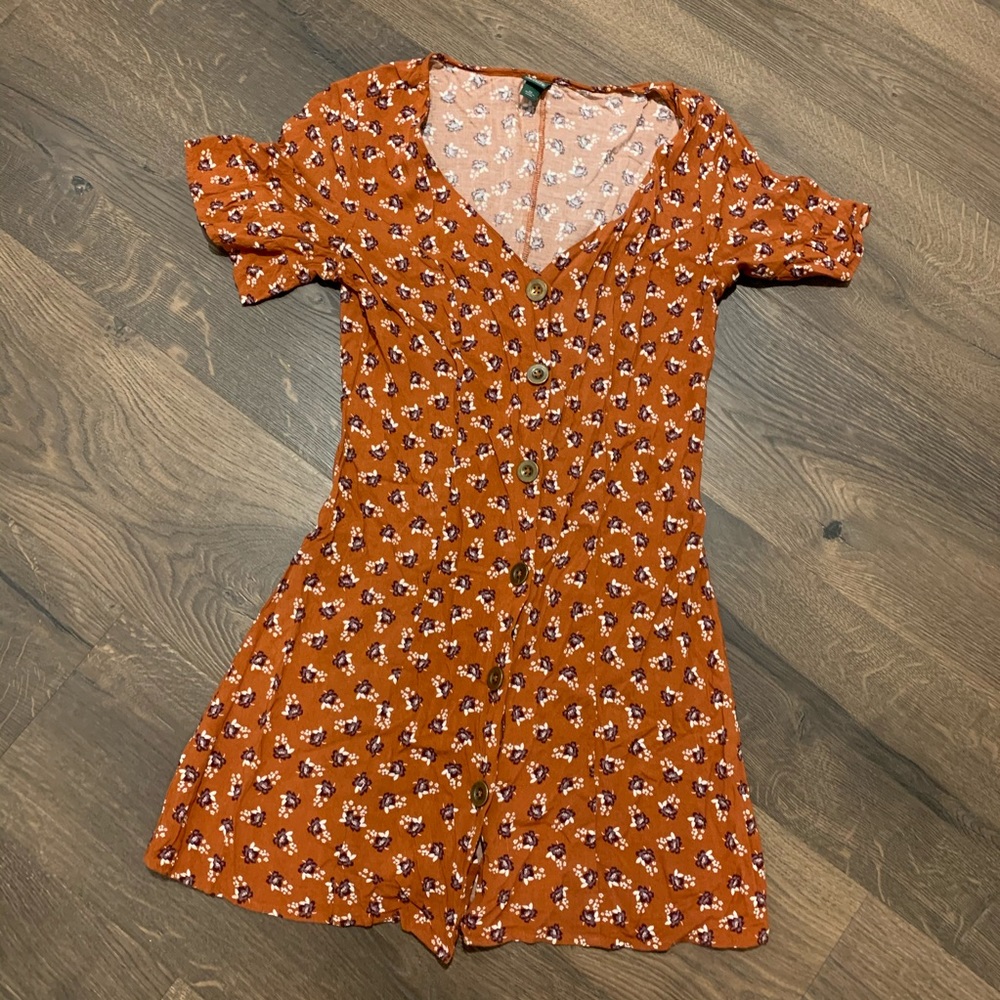 Orange/ rust floral mini dress